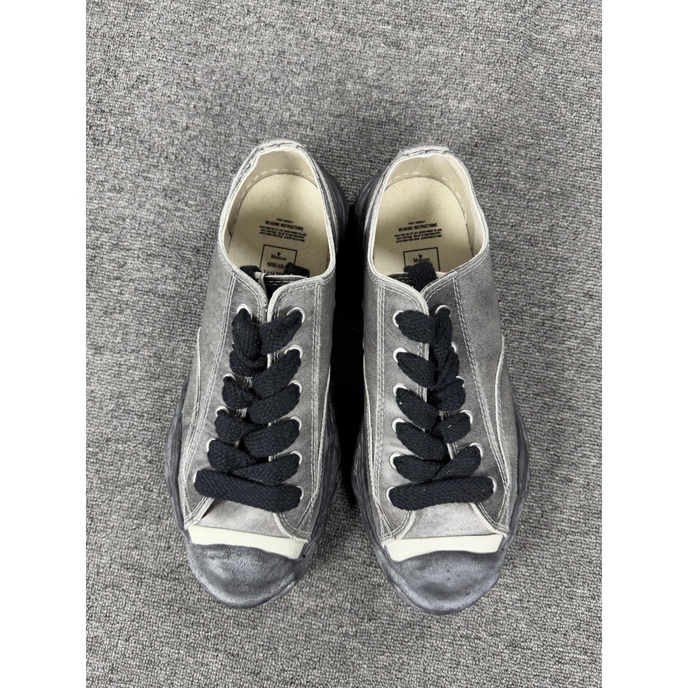 Maison Mihara Yasuhiro Shoes Mens 11 Gray Canvas Low Top Casual Sneakers Lace Up - Picture 2 of 15